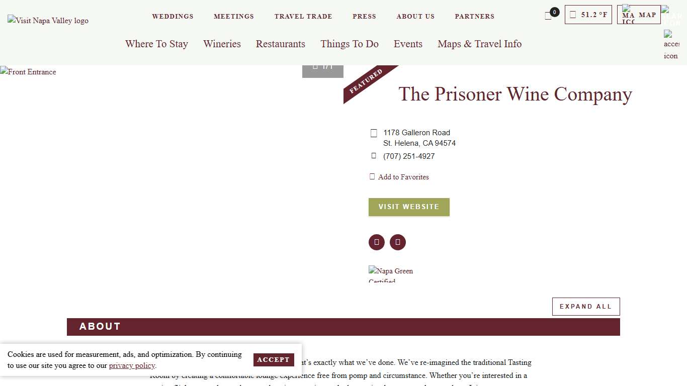The Prisoner Wine Company St. Helena, CA 94574